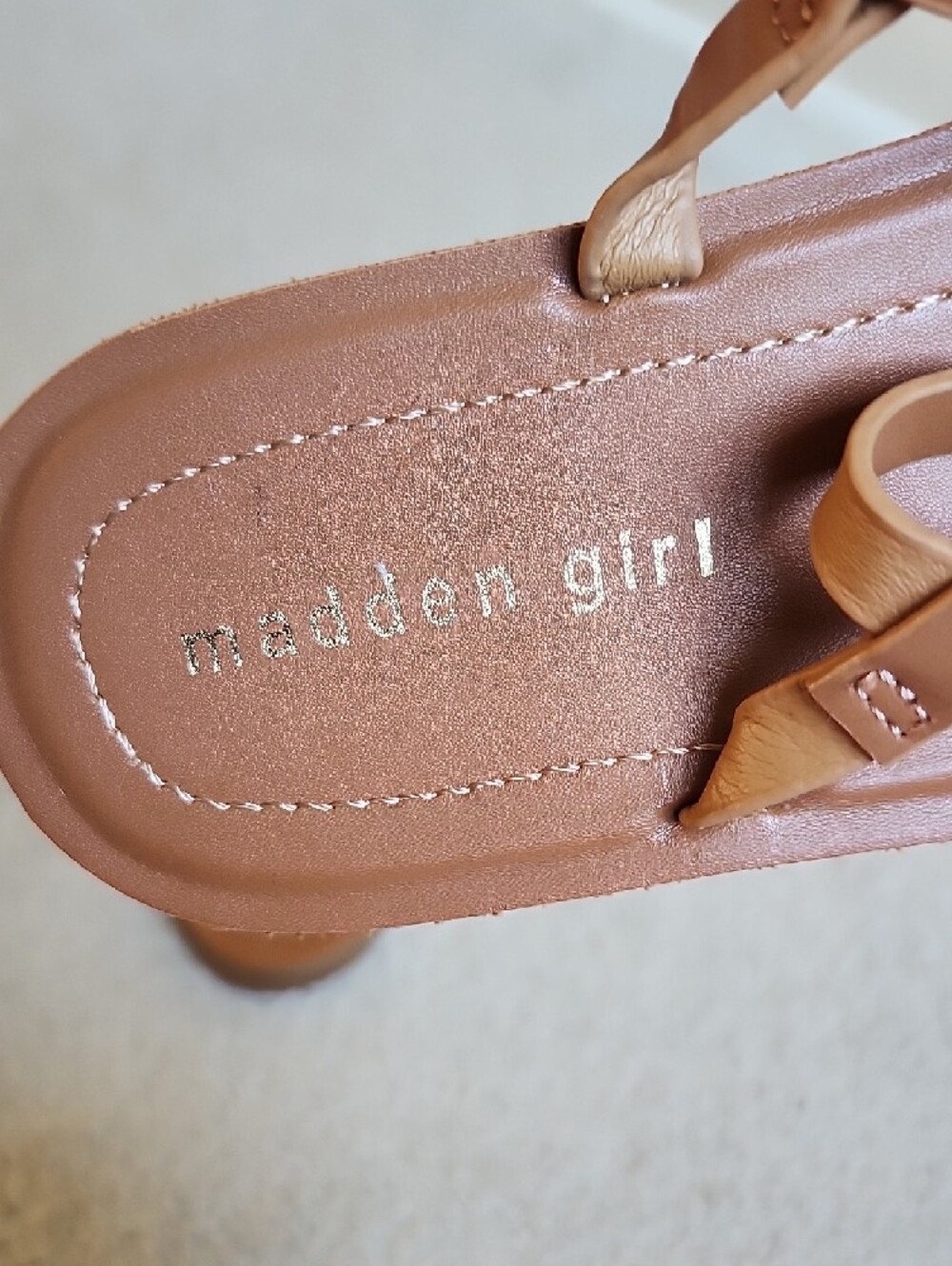 Madden Girl Women’s Brown Strappy Slingback Sandals - Picture 2 of 7